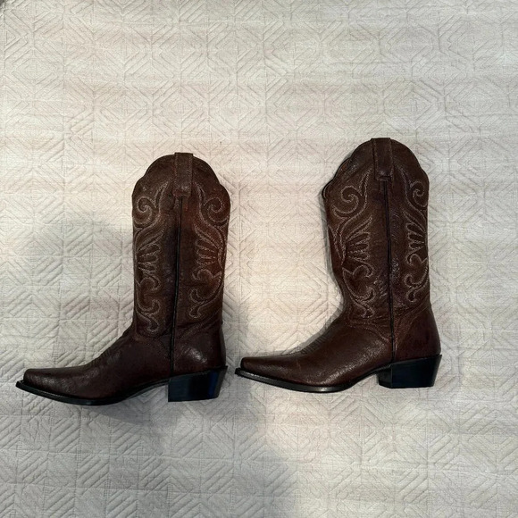 NEW Best Seller Brown Distressed Leather Cowboy Boots, Nashville Boot Co, US 6.5 - Picture 4 of 6